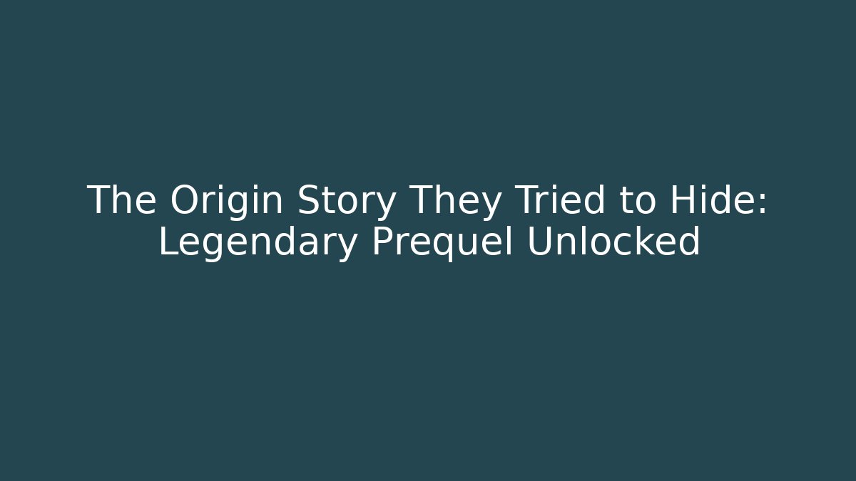 The Origin Story They Tried to Hide: Legendary Prequel Unlocked