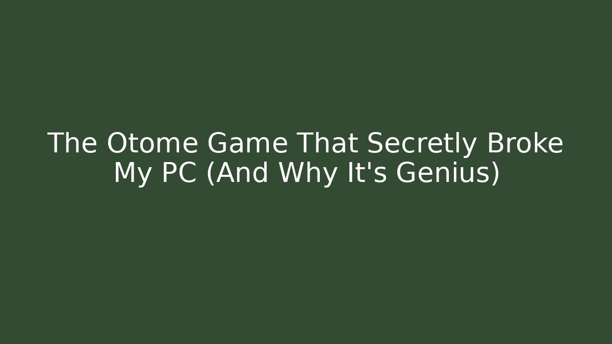 The Otome Game That Secretly Broke My PC (And Why It’s Genius)