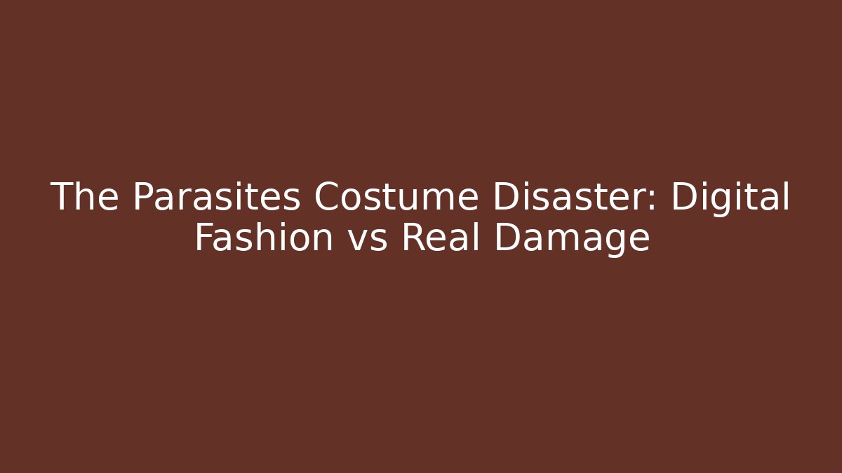 The Parasites Costume Disaster: Digital Fashion vs Real Damage