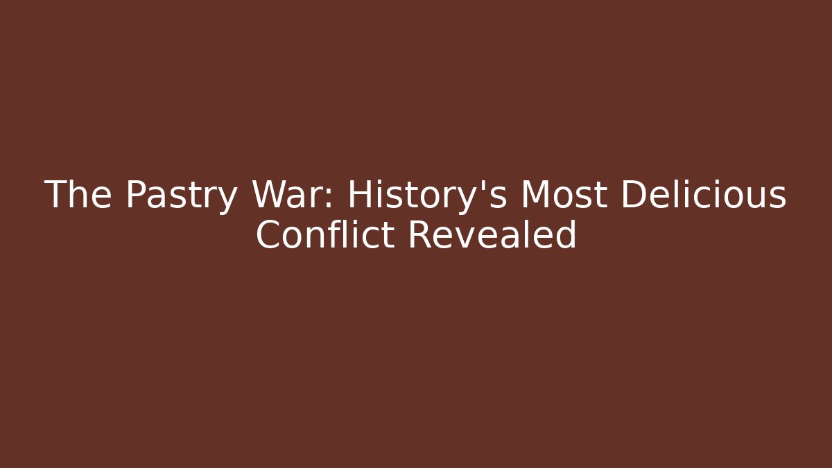 The Pastry War: History's Most Delicious Conflict Revealed