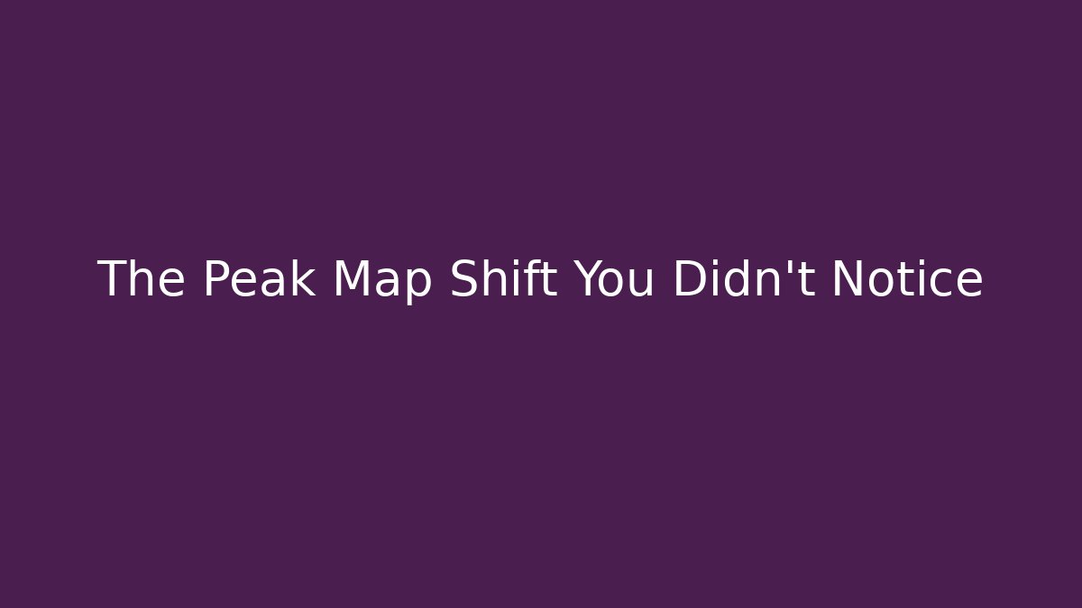 The Peak Map Shift You Didn't Notice - Critter Realm