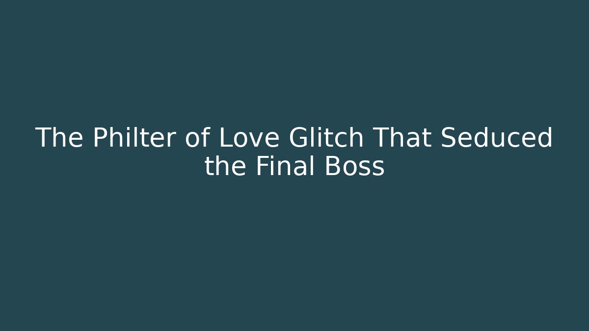 The Philter of Love Glitch That Seduced the Final Boss