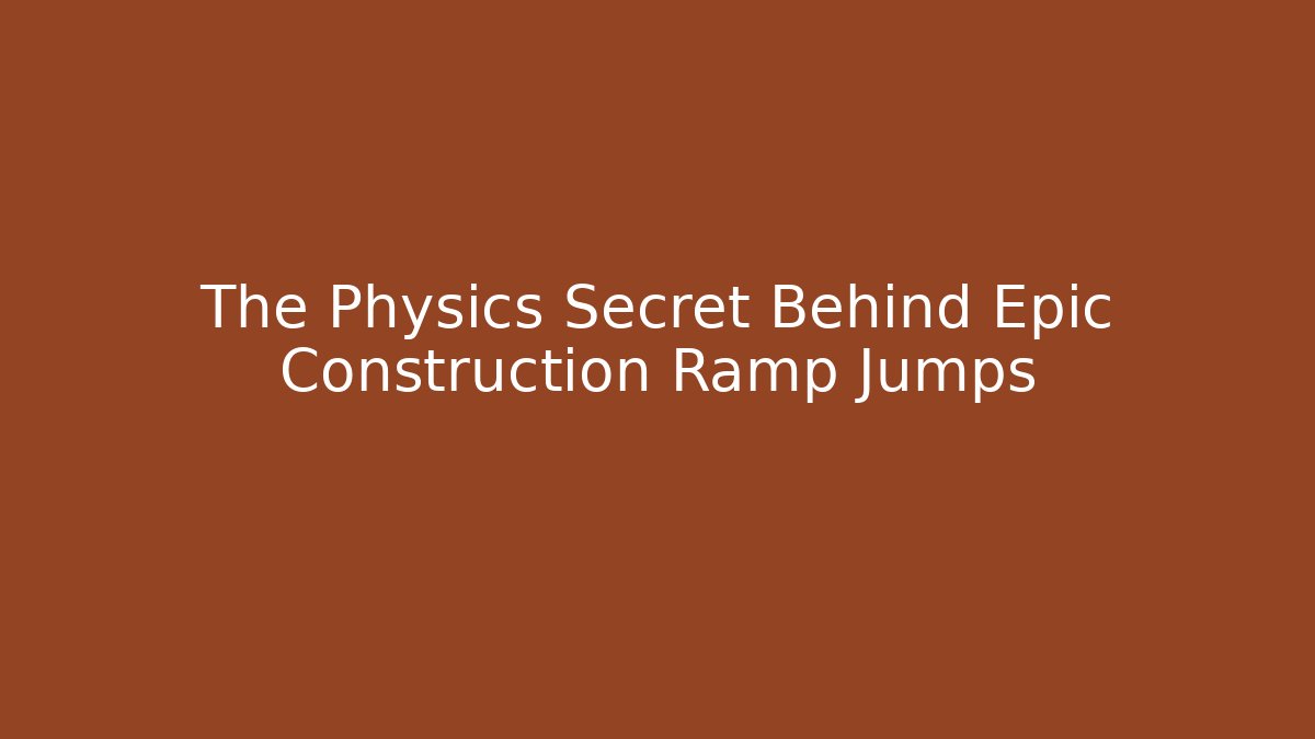 The Physics Secret Behind Epic Construction Ramp Jumps