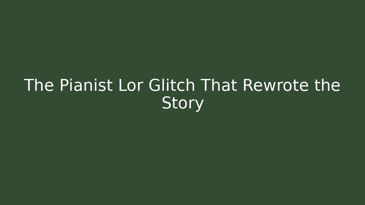 The Pianist Lor Glitch That Rewrote the Story