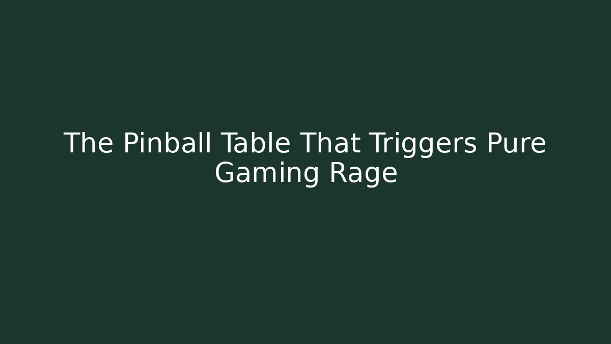 The Pinball Table That Triggers Pure Gaming Rage