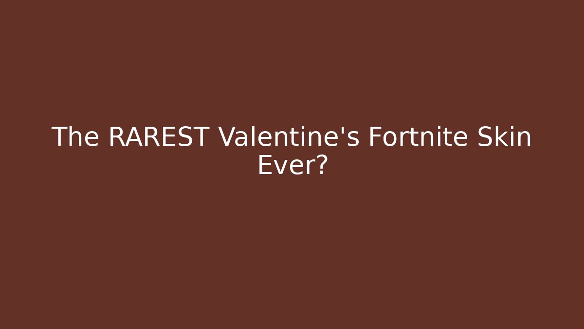 The RAREST Valentine's Fortnite Skin Ever? - Critter Realm