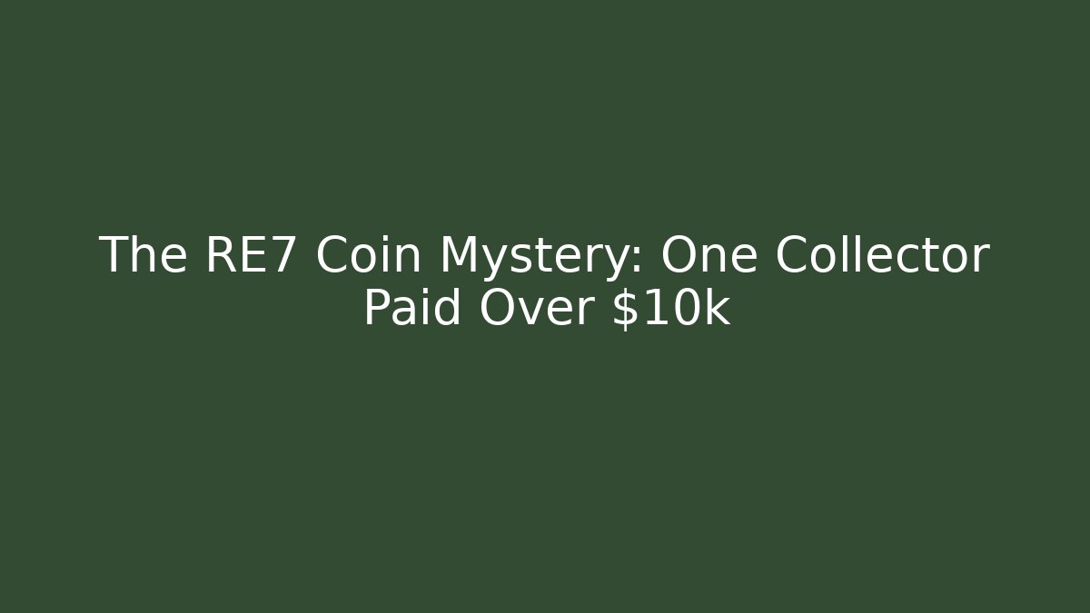 The RE7 Coin Mystery: One Collector Paid Over $10k