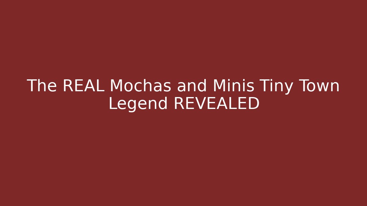 The REAL Mochas and Minis Tiny Town Legend REVEALED
