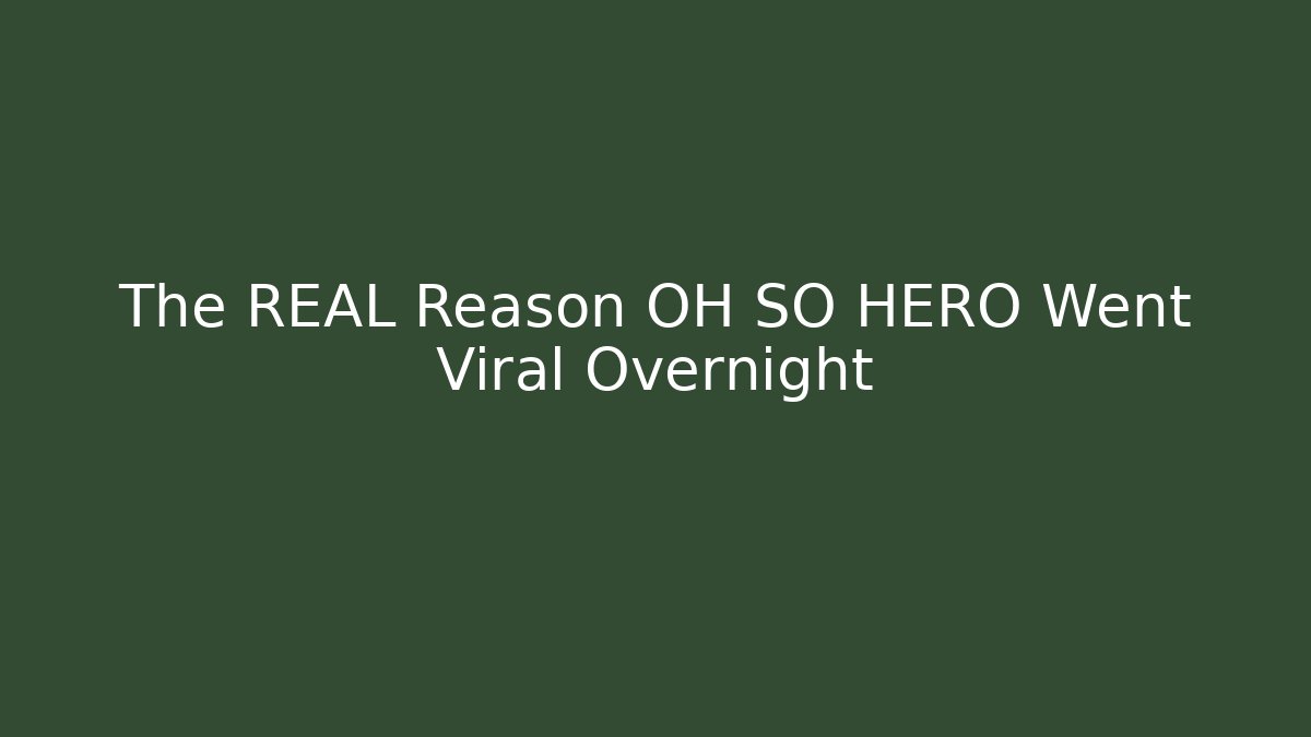 The REAL Reason OH SO HERO Went Viral Overnight