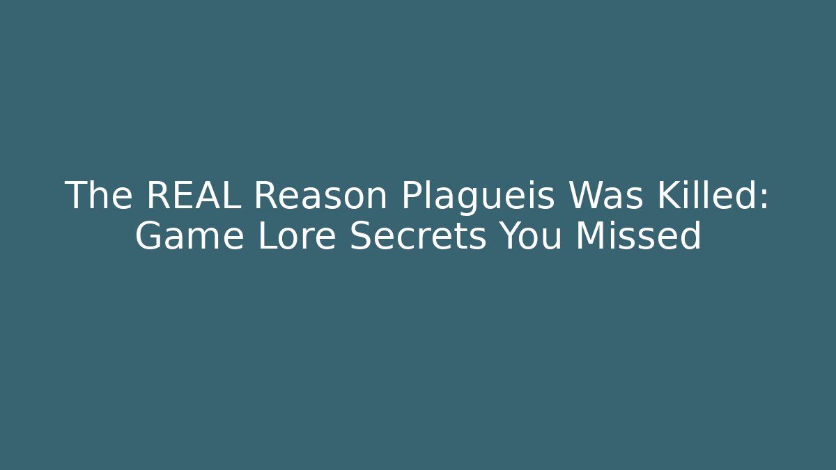 The REAL Reason Plagueis Was Killed: Game Lore Secrets You Missed