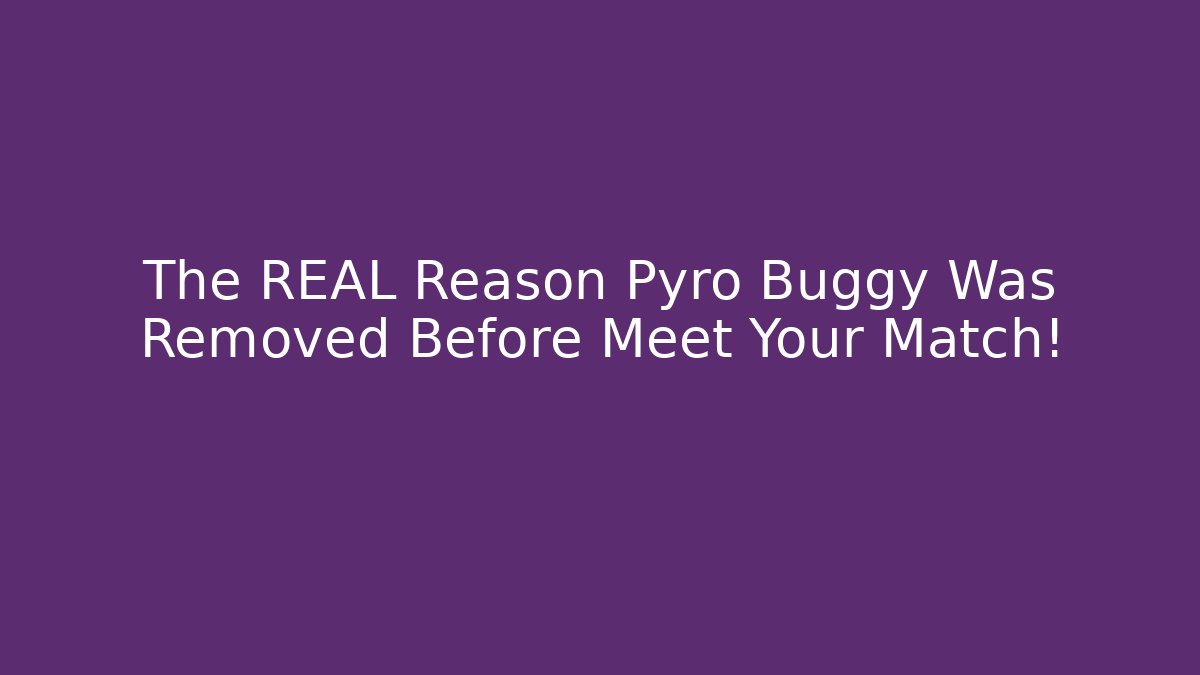 The REAL Reason Pyro Buggy Was Removed Before Meet Your Match!