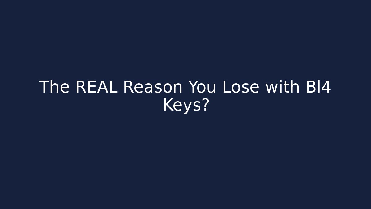 The REAL Reason You Lose with Bl4 Keys?