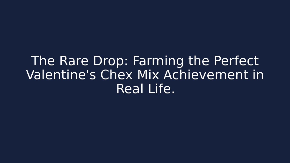 The Rare Drop: Farming the Perfect Valentine's Chex Mix Achievement in Real Life.