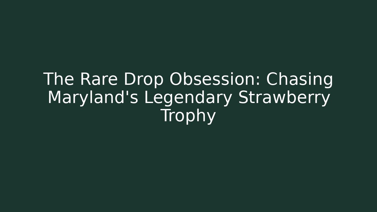 The Rare Drop Obsession: Chasing Maryland's Legendary Strawberry Trophy