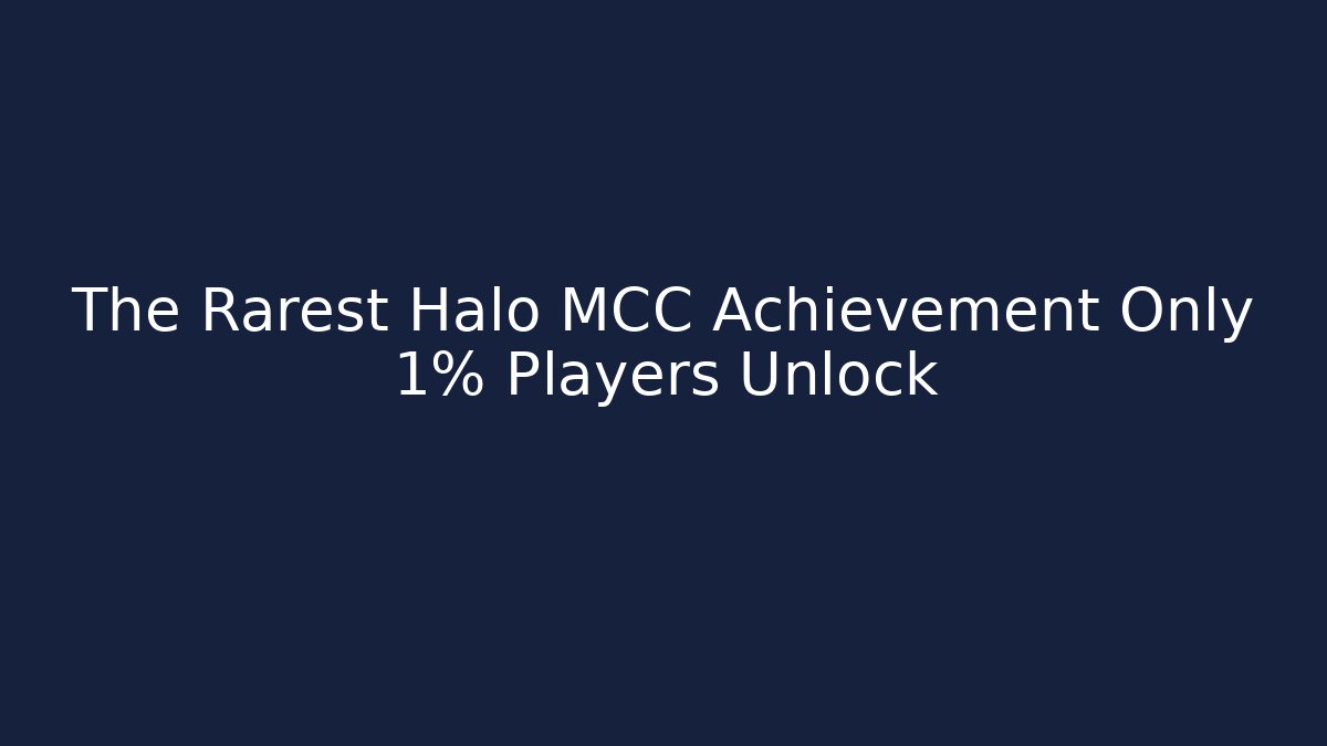 The Rarest Halo MCC Achievement Only 1% Players Unlock