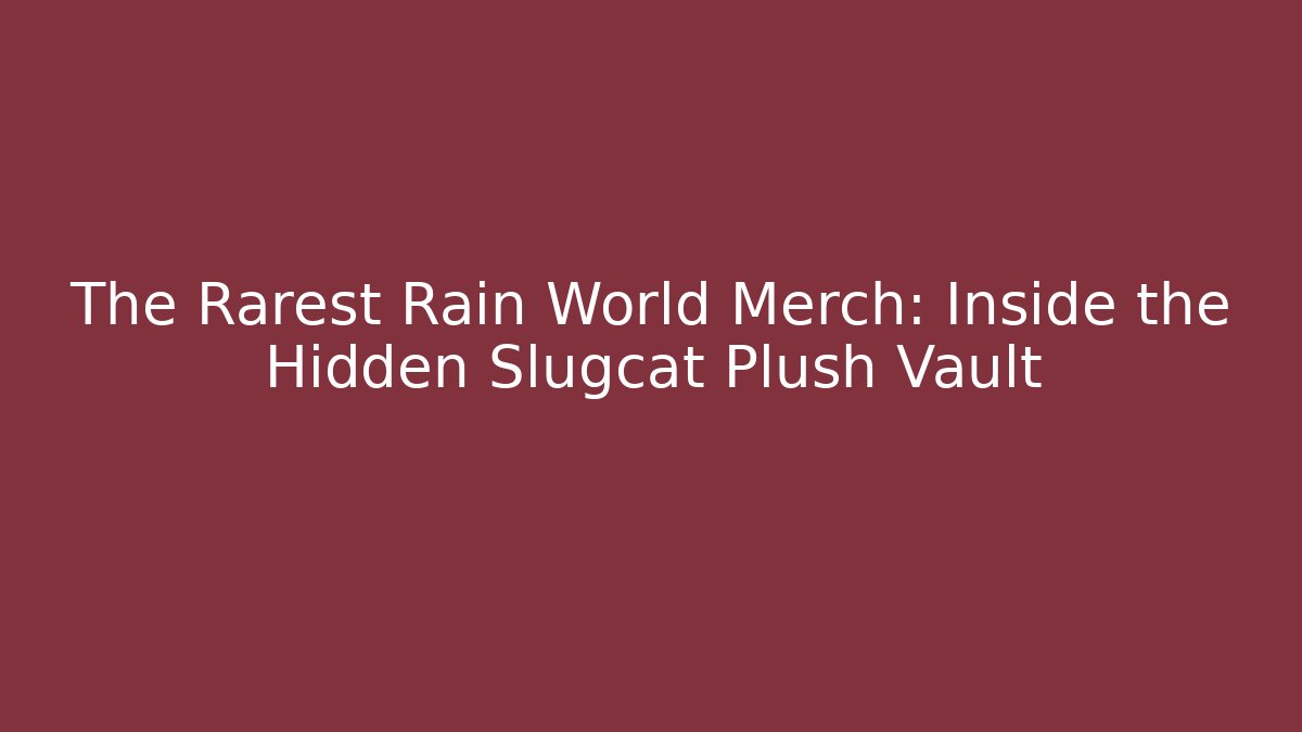 The Rarest Rain World Merch: Inside the Hidden Slugcat Plush Vault