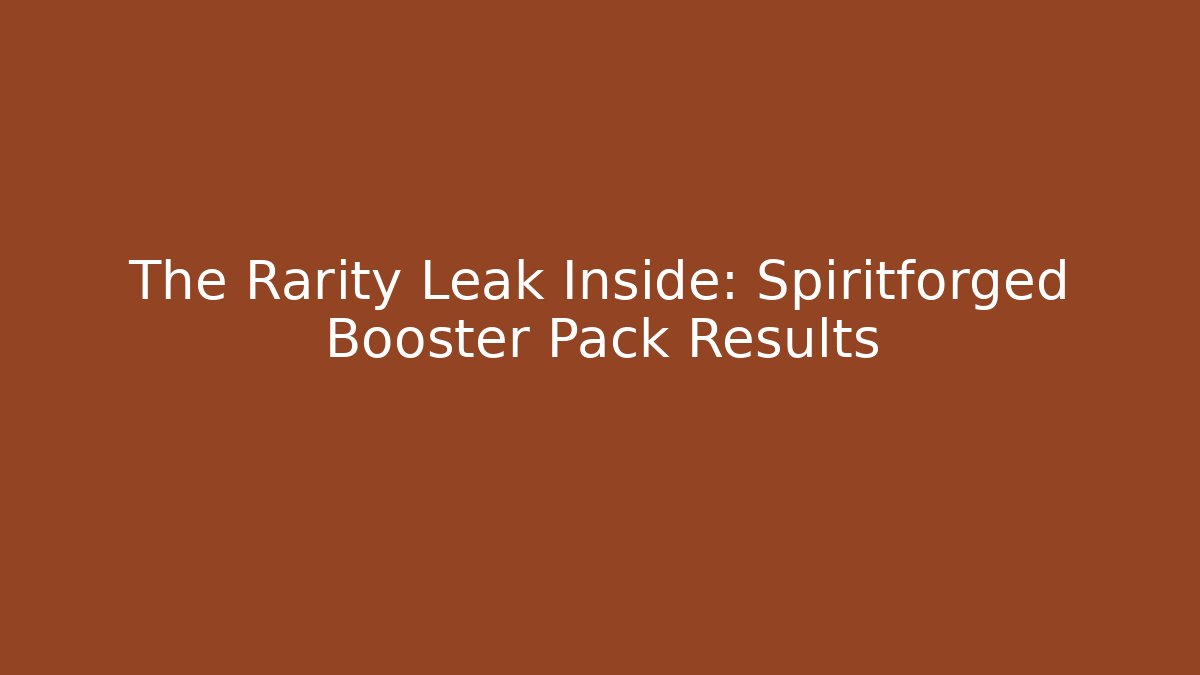 The Rarity Leak Inside: Spiritforged Booster Pack Results