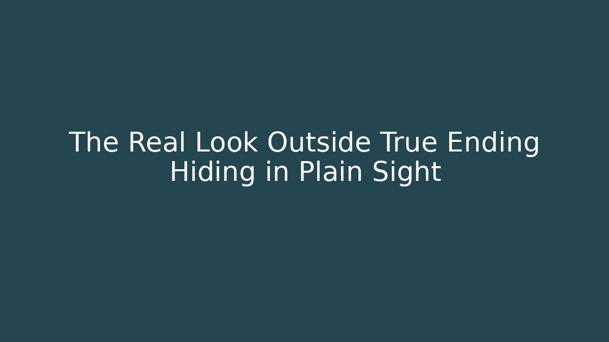 The Real Look Outside True Ending Hiding in Plain Sight