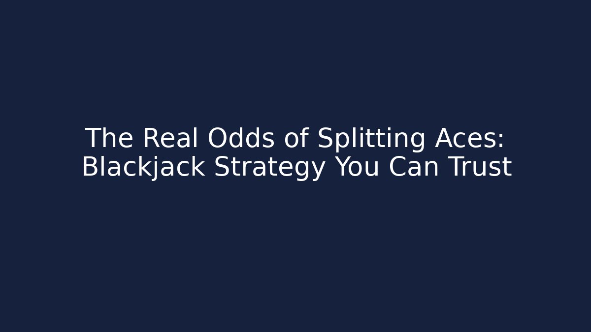 The Real Odds of Splitting Aces: Blackjack Strategy You Can Trust