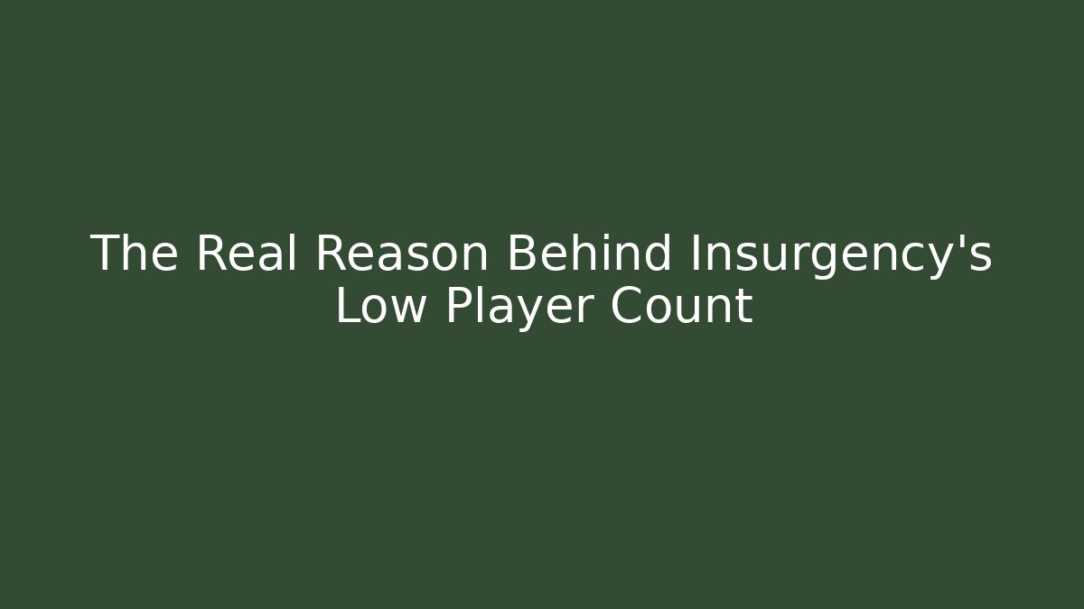 The Real Reason Behind Insurgency's Low Player Count