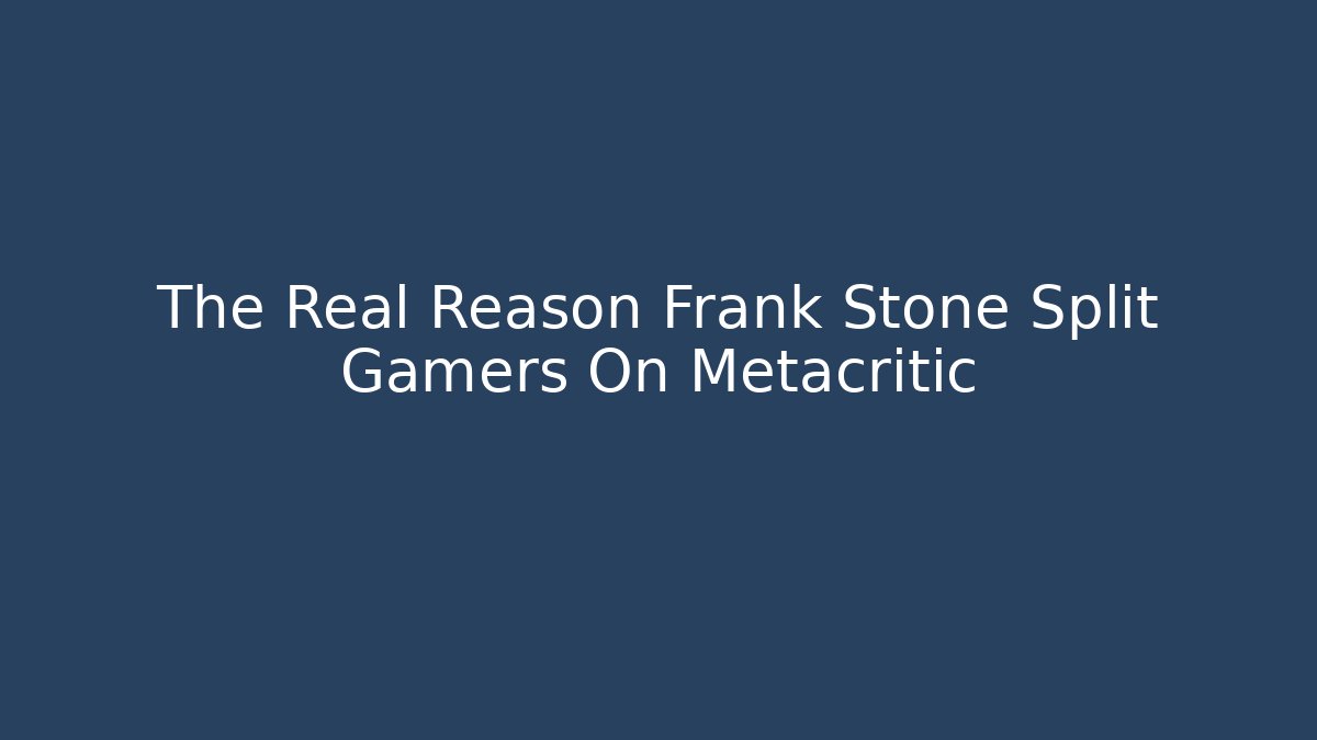 The Real Reason Frank Stone Split Gamers On Metacritic