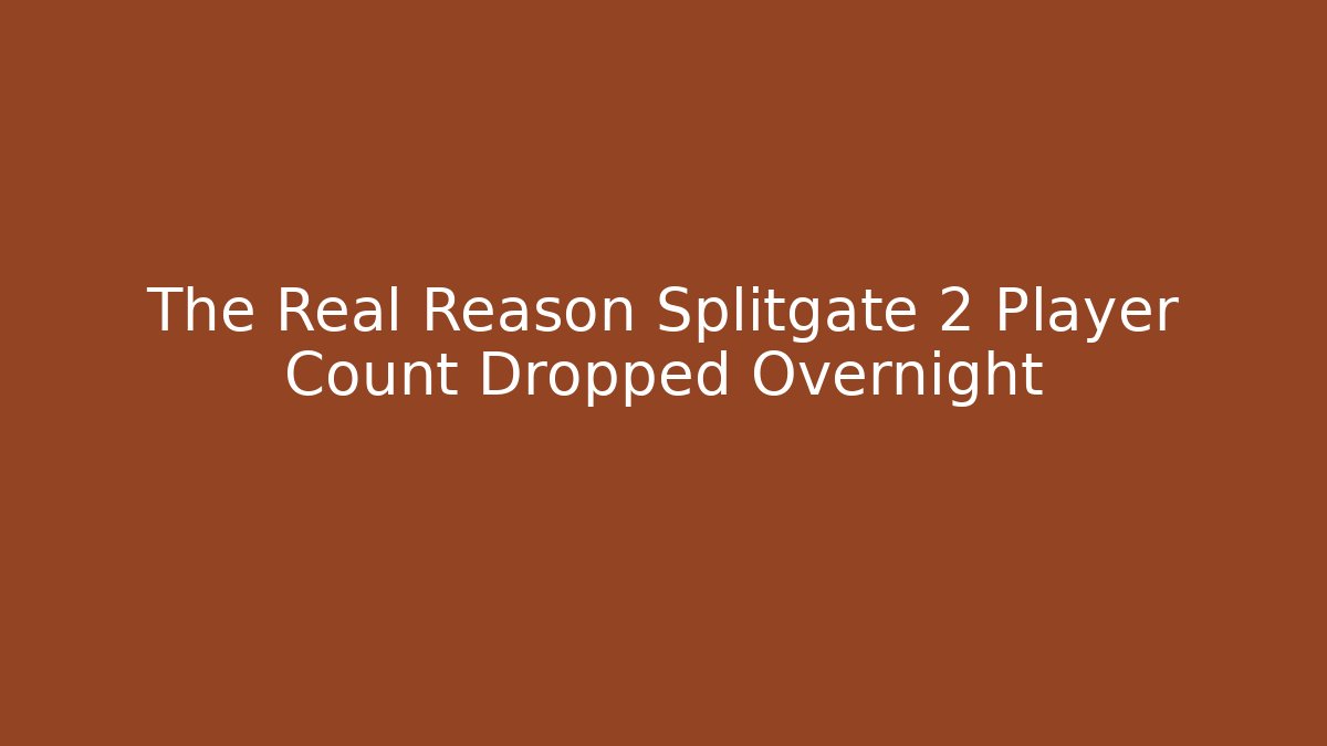 The Real Reason Splitgate 2 Player Count Dropped Overnight - Critter Realm