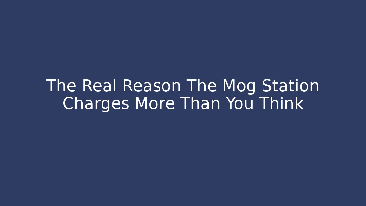 The Real Reason The Mog Station Charges More Than You Think