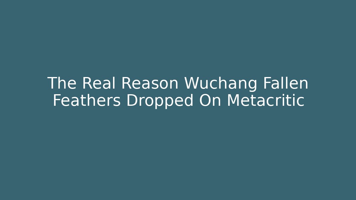 The Real Reason Wuchang Fallen Feathers Dropped On Metacritic - Critter Realm