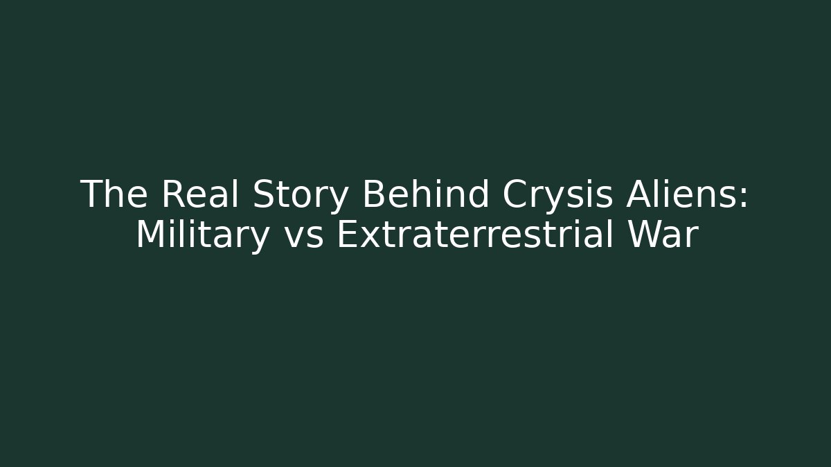 The Real Story Behind Crysis Aliens: Military vs Extraterrestrial War