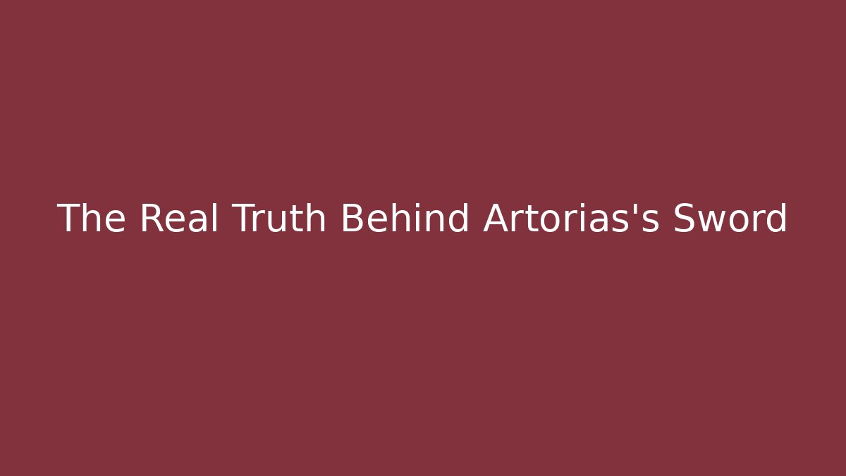 The Real Truth Behind Artorias's Sword - Critter Realm