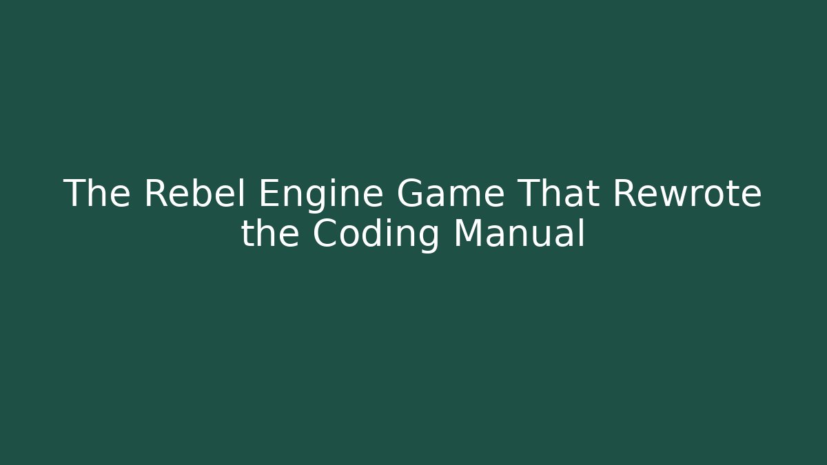 The Rebel Engine Game That Rewrote the Coding Manual