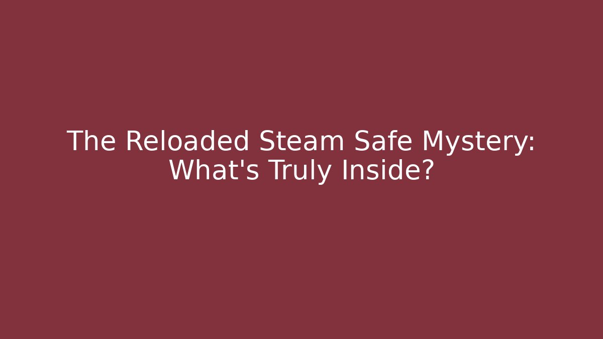 The Reloaded Steam Safe Mystery: What’s Truly Inside?