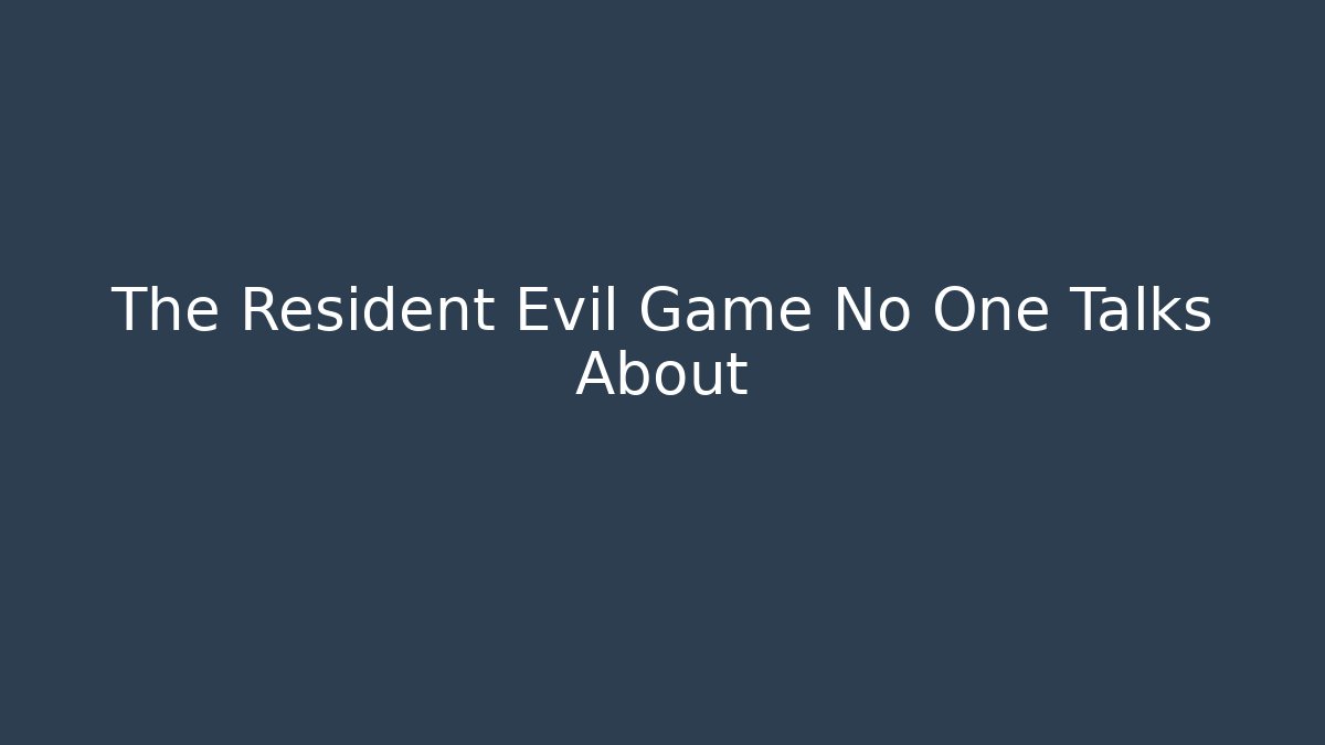 The Resident Evil Game No One Talks About - Critter Realm