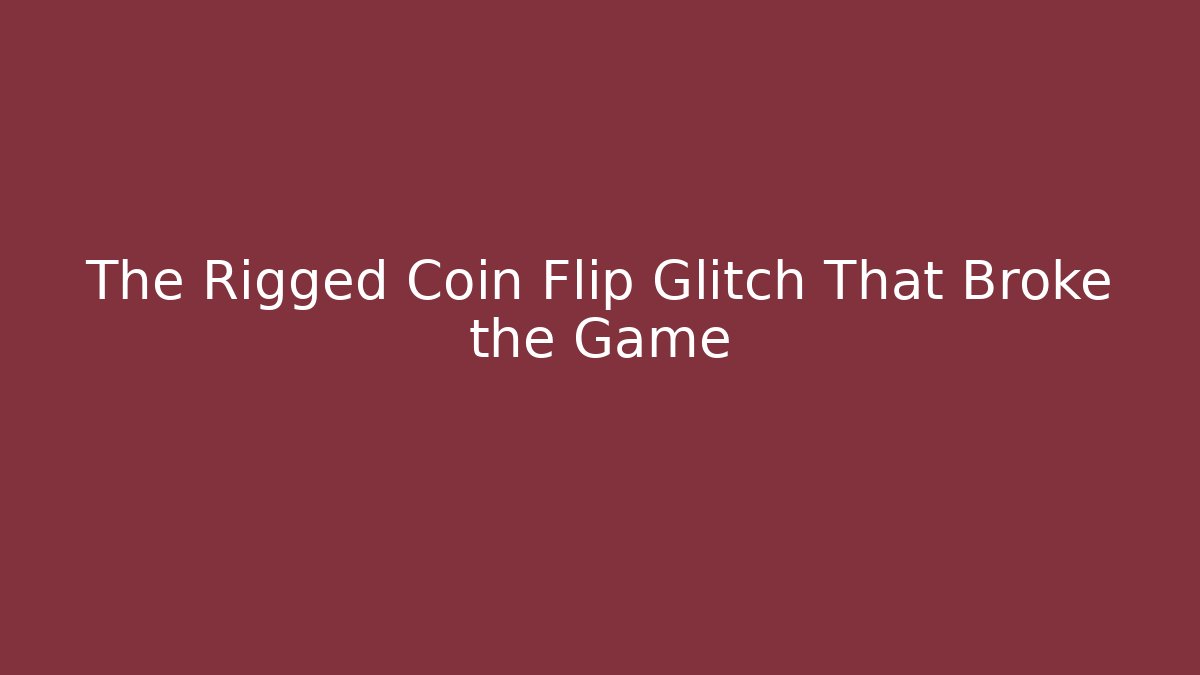 The Rigged Coin Flip Glitch That Broke the Game