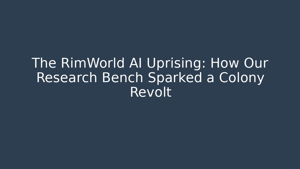 The RimWorld AI Uprising: How Our Research Bench Sparked a Colony Revolt