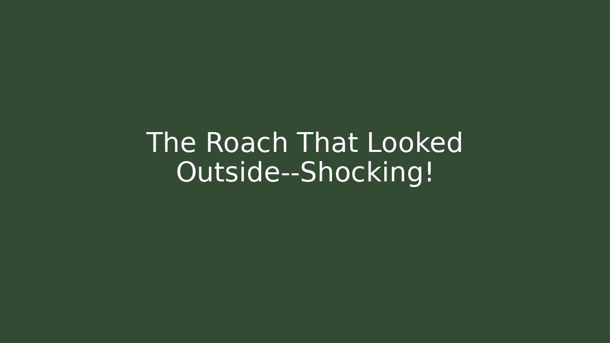 The Roach That Looked Outside—Shocking! - Critter Realm