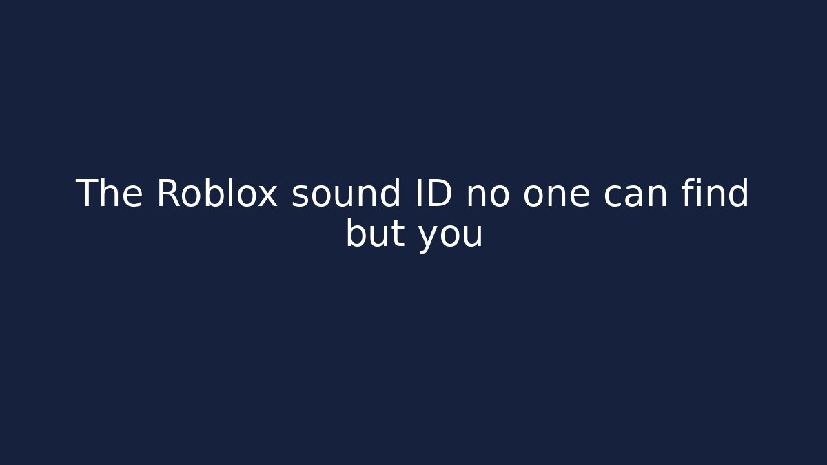 The Roblox sound ID no one can find but you - Critter Realm