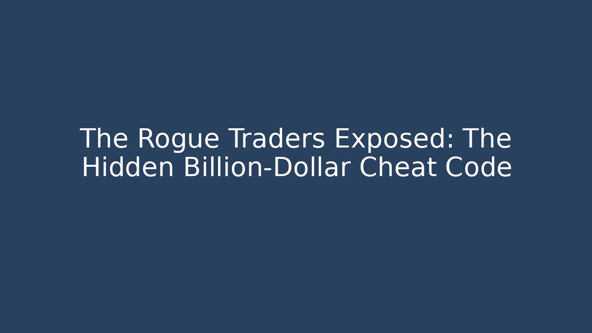 The Rogue Traders Exposed: The Hidden Billion-Dollar Cheat Code
