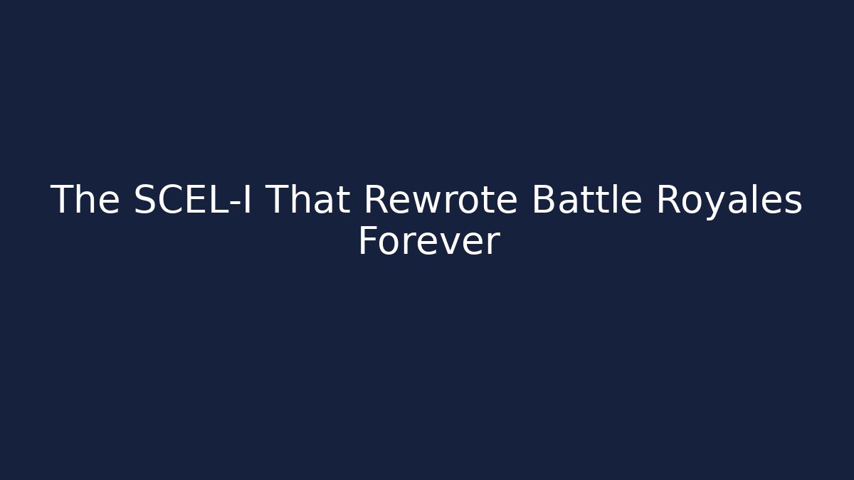 The SCEL-I That Rewrote Battle Royales Forever - Critter Realm
