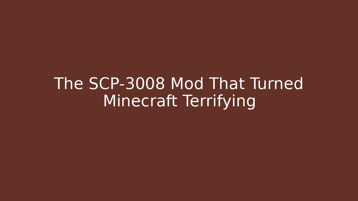 The SCP-3008 Mod That Turned Minecraft Terrifying - Critter Realm