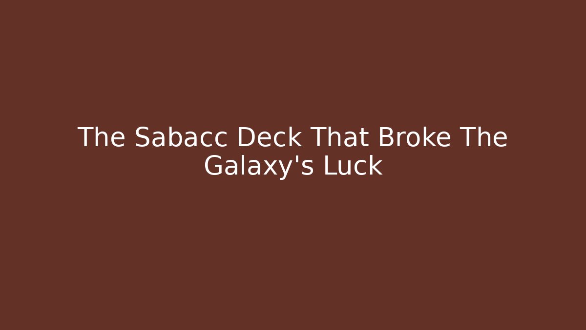 The Sabacc Deck That Broke The Galaxy's Luck