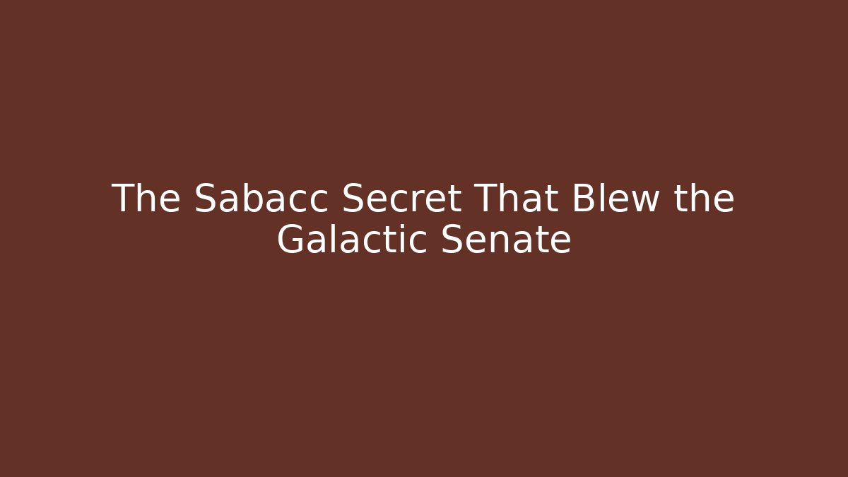 The Sabacc Secret That Blew the Galactic Senate