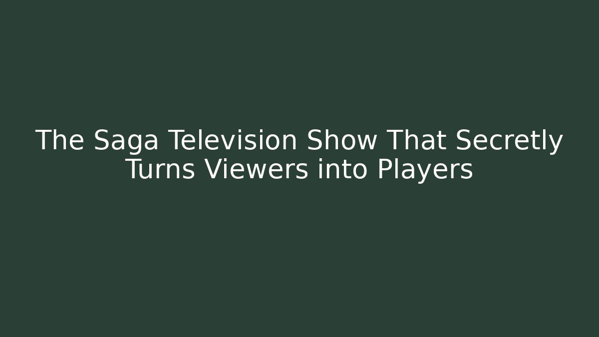The Saga Television Show That Secretly Turns Viewers into Players