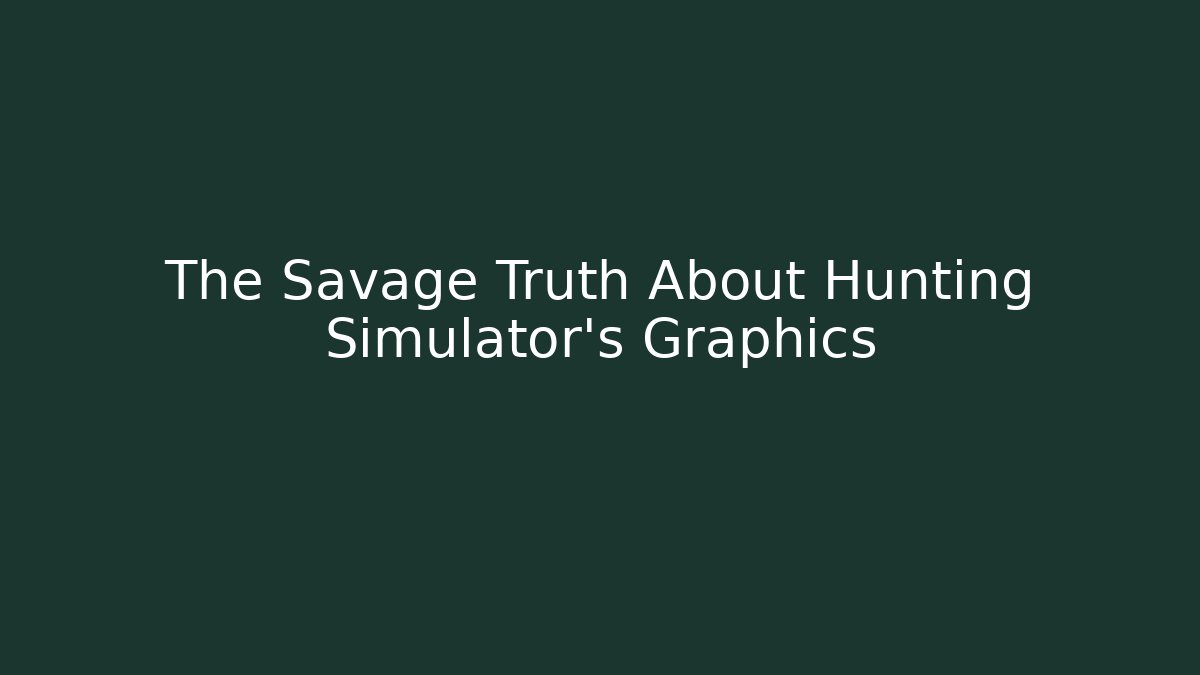 The Savage Truth About Hunting Simulator's Graphics - Critter Realm