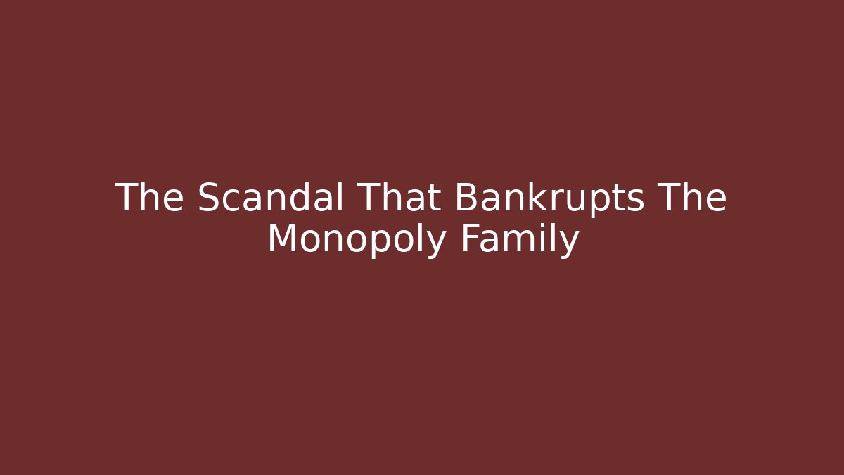 The Scandal That Bankrupts The Monopoly Family
