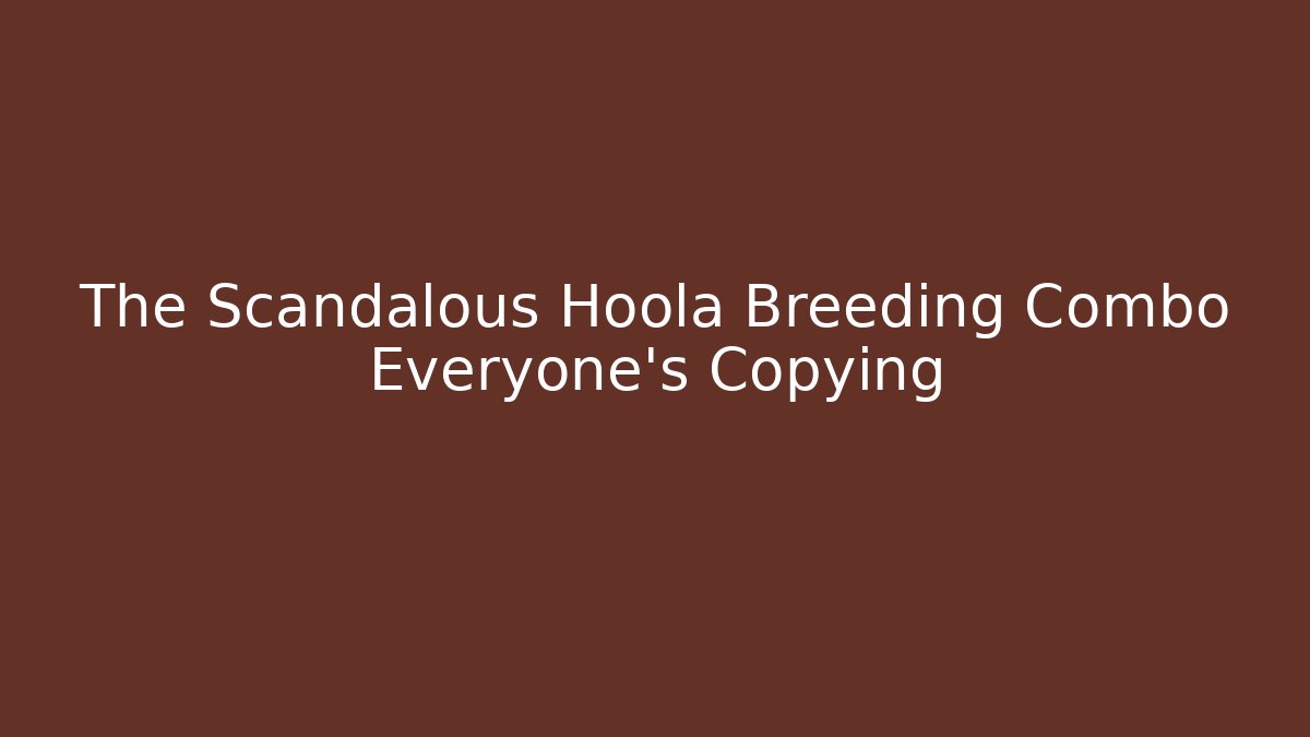 The Scandalous Hoola Breeding Combo Everyone’s Copying - Critter Realm