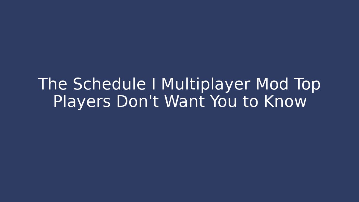 The Schedule I Multiplayer Mod Top Players Don't Want You to Know - Critter Realm