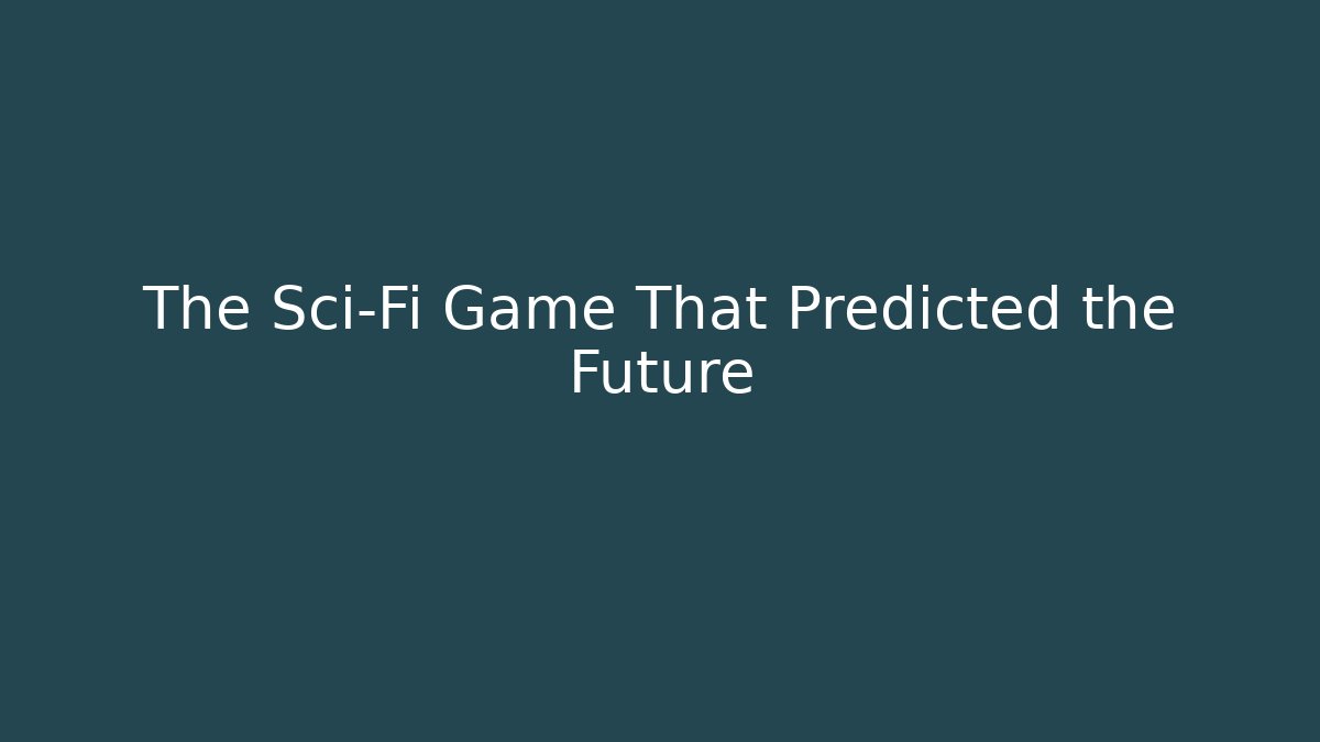 The Sci-Fi Game That Predicted the Future