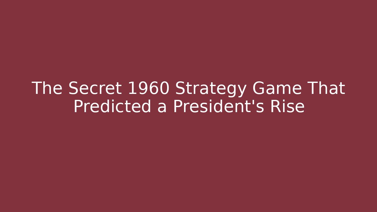 The Secret 1960 Strategy Game That Predicted a President's Rise