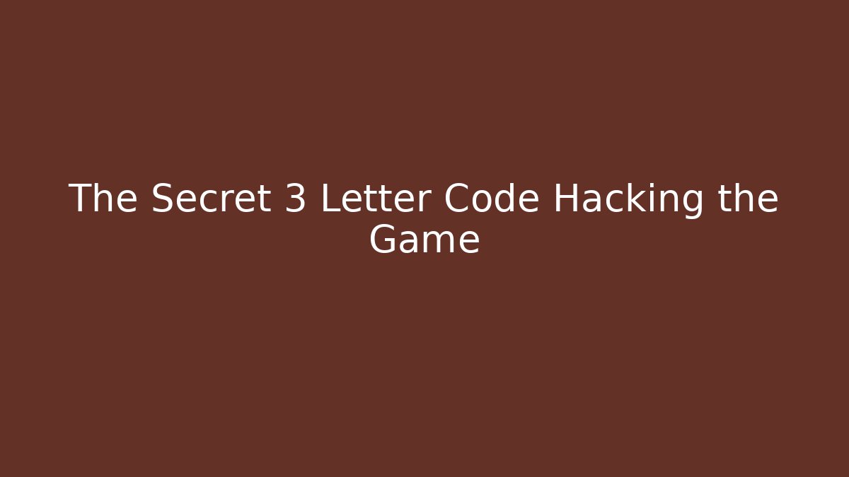 The Secret 3 Letter Code Hacking the Game - Critter Realm